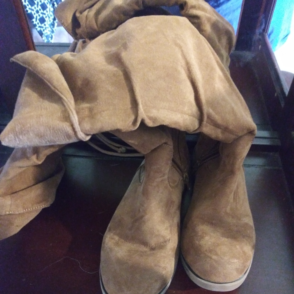 Tan Over-the- Knee Boots